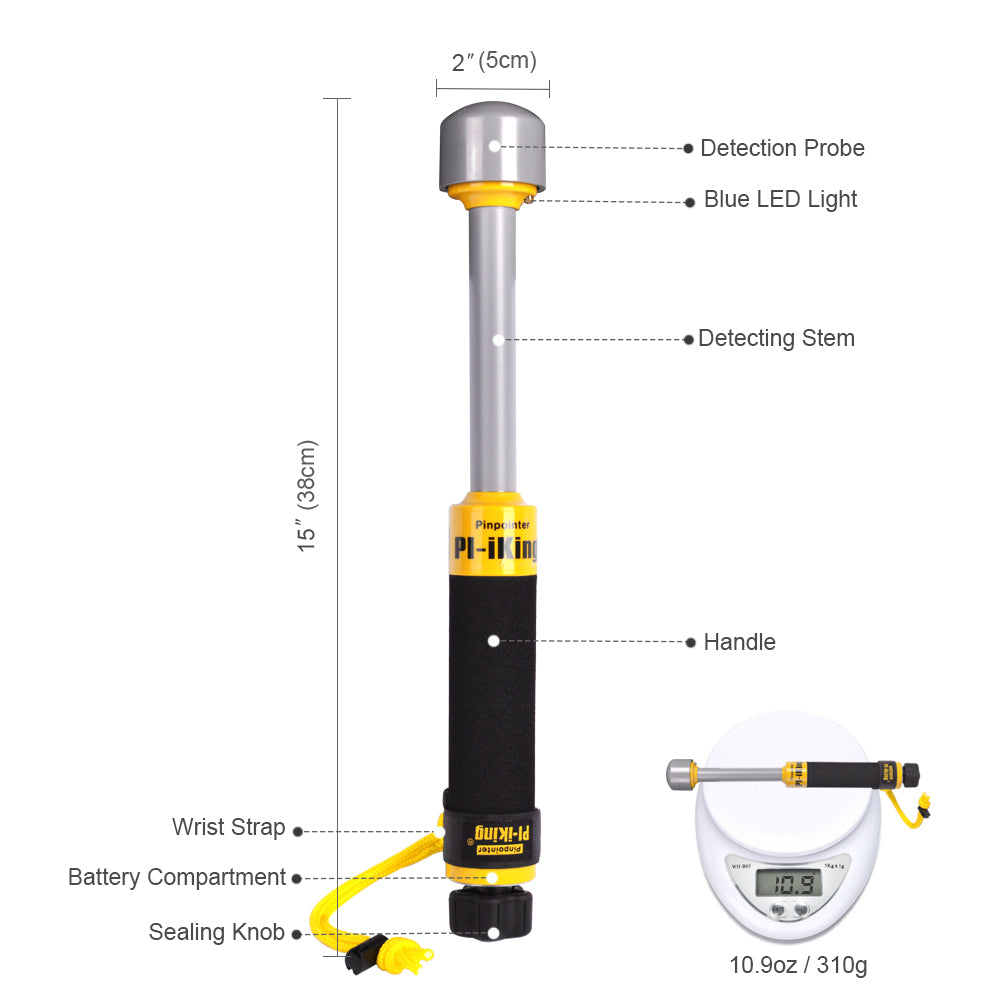 Metal Detector PI-iking740 Vibrate and LED Mode Professional Archaeology Pinpointing Decoration Fully Waterproof PinPointer