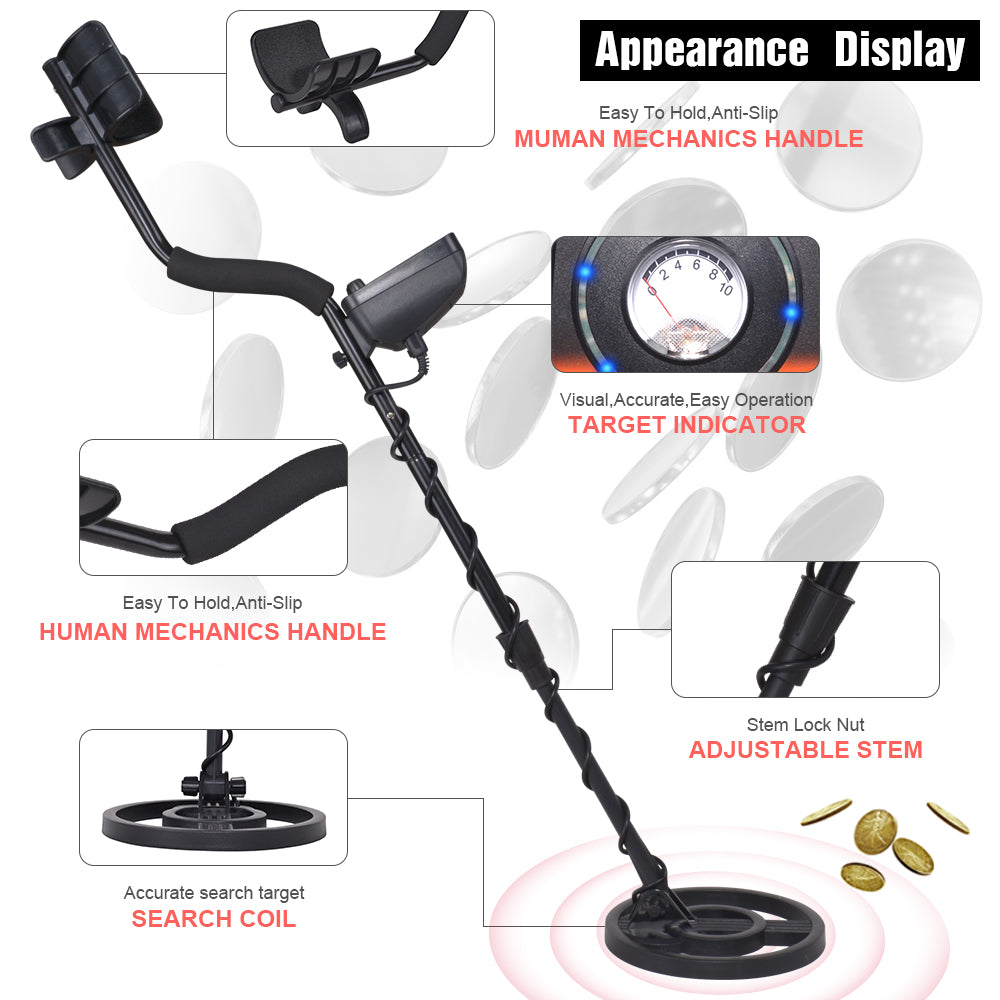 Lightweight Metal Detector MD-5021 Portable High Sensitivity Gold Finder Treasure Hunter Non-ferrous Metal Finder