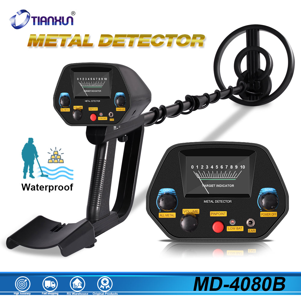 MD-4080 Professional Metal Detector Pinpointer Gold Digger Finder Waterproof Metal Detector Underground Gold Detecting Tool