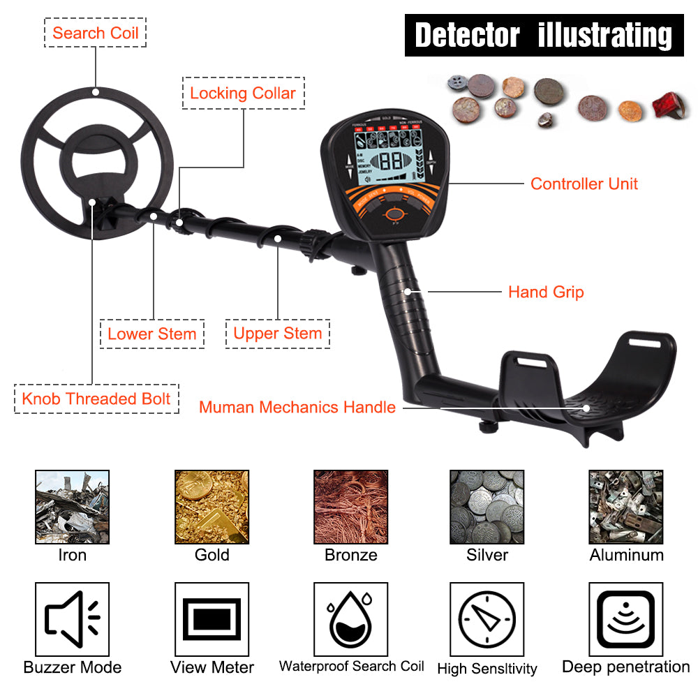 MD-810 Metal Detector Underground Professional Depth Search Finder Gold Detector Treasure Hunter Detecting Pinpoint Waterproof