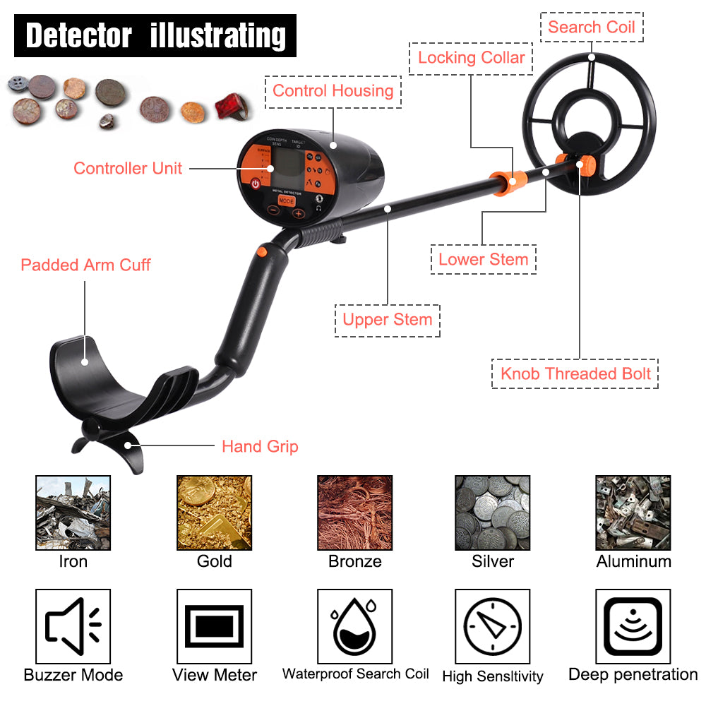 MD-3060 Underground Gold Metal Detector Long Range Deep Super Gold Metal Detector Search Finder Gold Detector Hunter