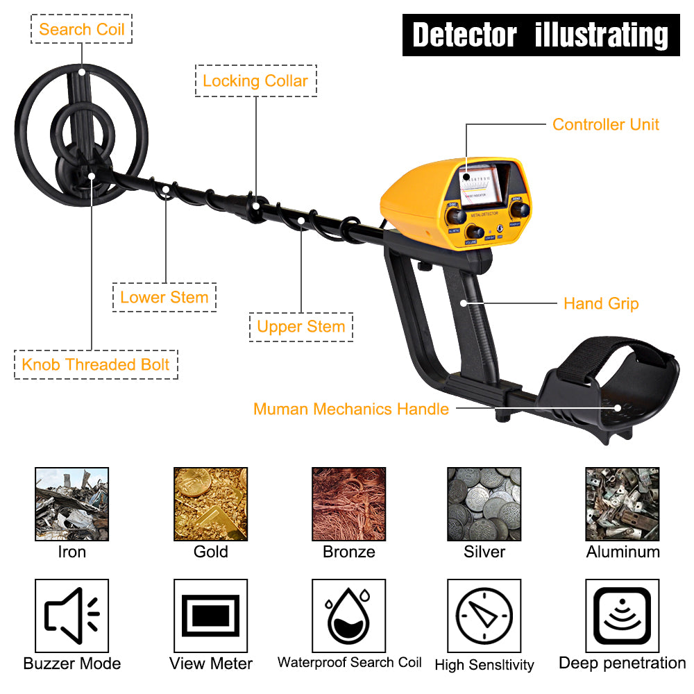 MD-5090 Underground Metal Detector High Precision Gold Detectors Metal Finder Treasure Hunter Gold Digger for Kid and Adult