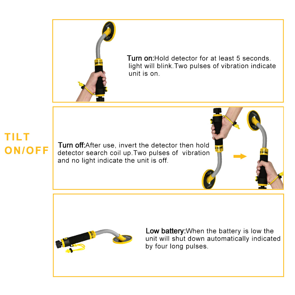 New Pi-Iking Underwater Metal Detector 750 30m Targeting Pinpointer Pulse Induction Waterproof Metal Finder With LED Light