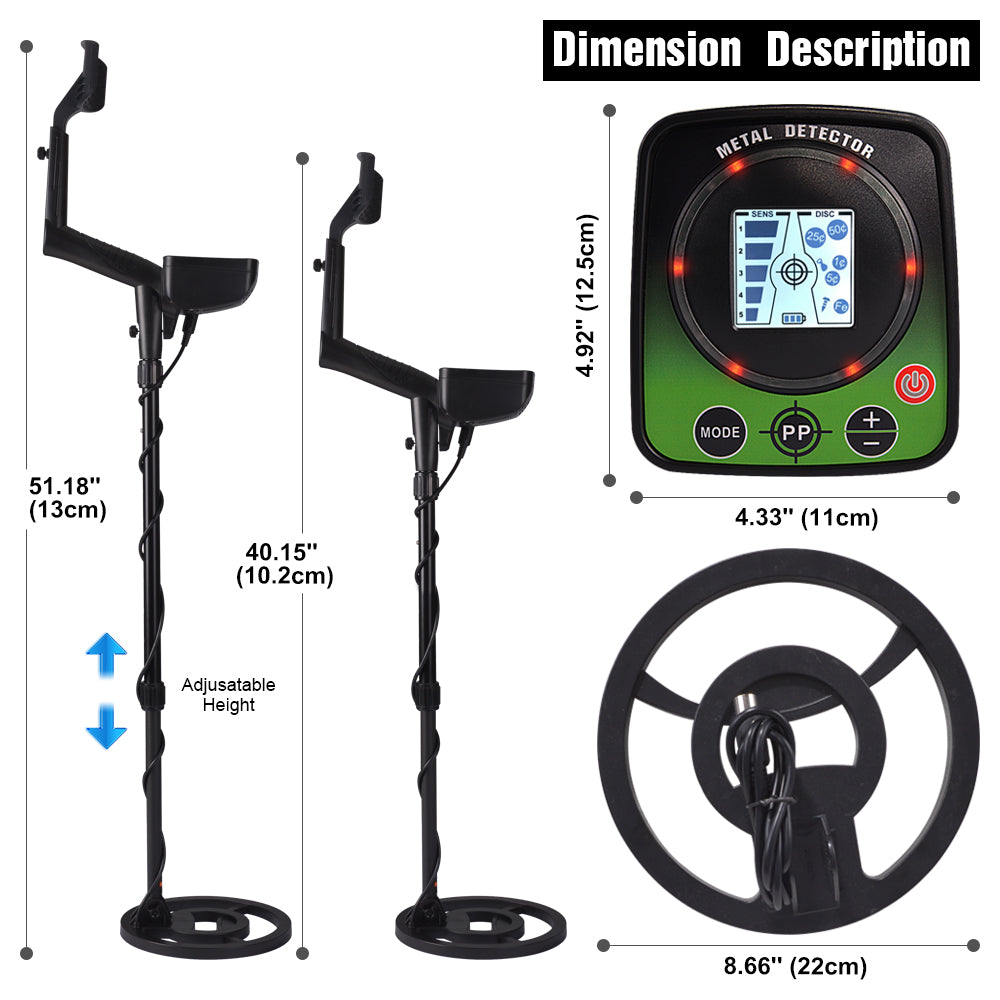 Underground Metal Detector MD-5031 Precise Positioning with Waterproof Search Coil And Discrimination Function LCD Display